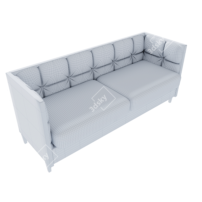 Modern Red Leather Sofa 3D model image 5