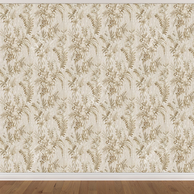 Seamless Wallpaper Set - 3 Color Options 3D model image 3