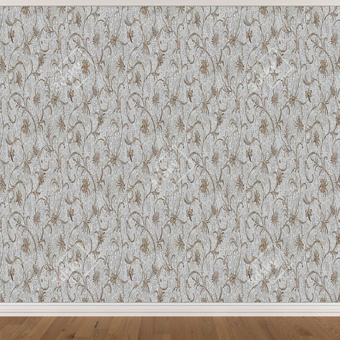 Sleek Seamless Wallpaper Set in 3 Colors 3D model image 4