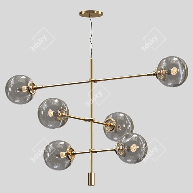 Sleek Mobile Globe Chandelier 3D model image 1