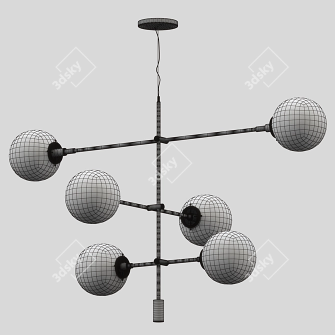 Sleek Mobile Globe Chandelier 3D model image 2