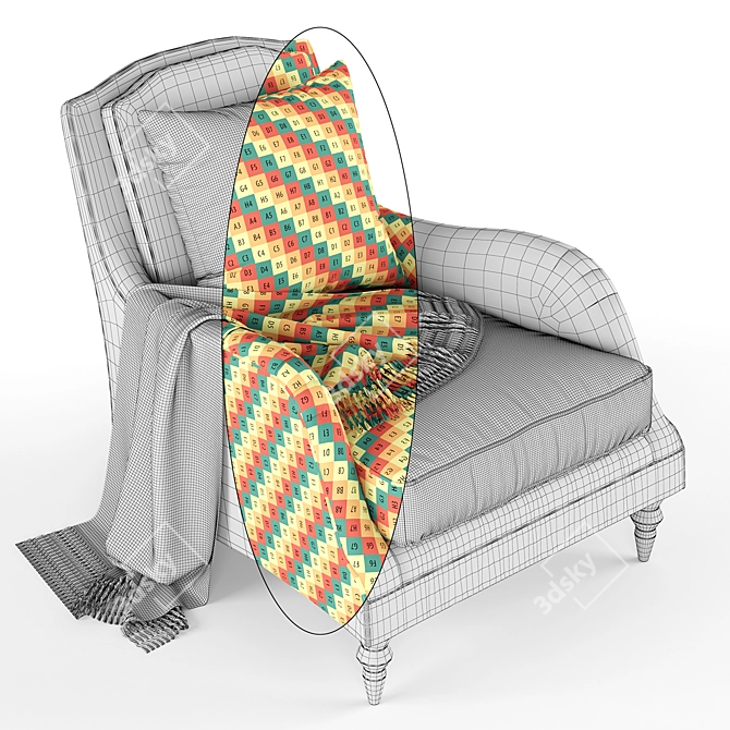 Elegant Caracole Chair with Fancy Footwork 3D model image 5