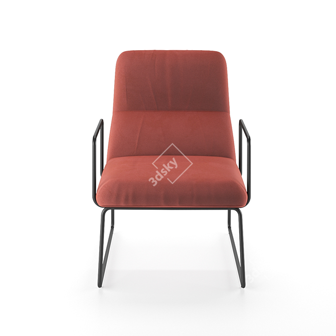 Sleek Sancale Elle Armchair: Swivel & Lock. 3D model image 3