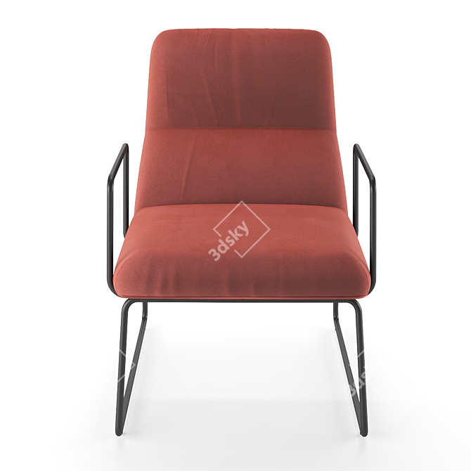 Sleek Sancale Elle Armchair: Swivel & Lock. 3D model image 7