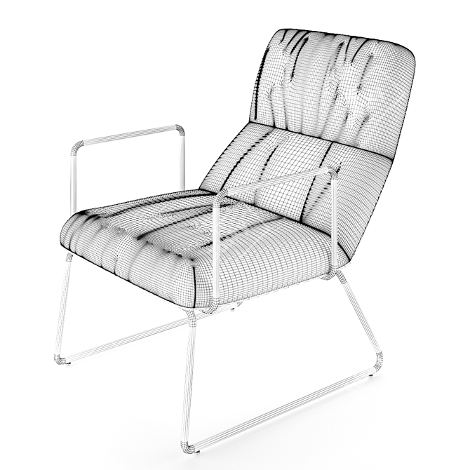 Sleek Sancale Elle Armchair: Swivel & Lock. 3D model image 8