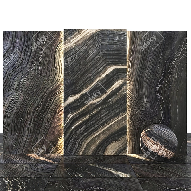 Wood Marble 01: Natural Elegance in Textured Slabs & Tiles 3D model image 2