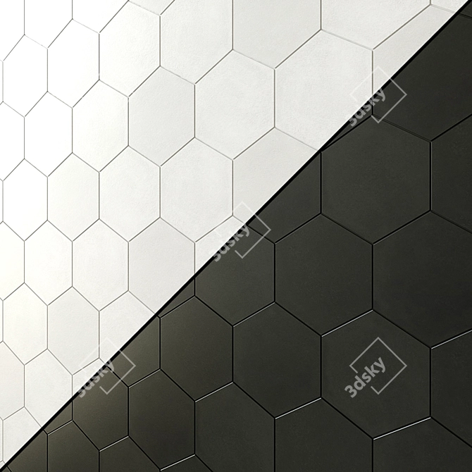 Makoto Hexagon: Arashi Blue, Kumo Grey, Kuroi Black 3D model image 2