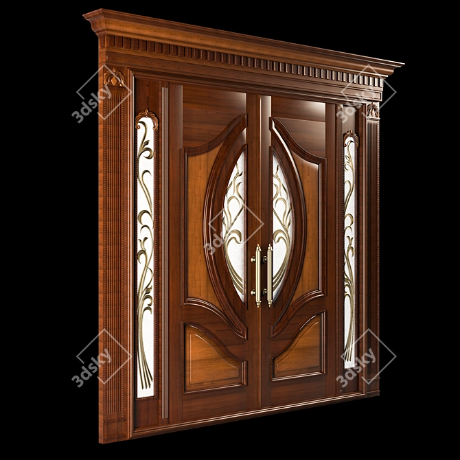 Elegant Entry: Classic Door 265cm H - 260cm W 3D model image 1