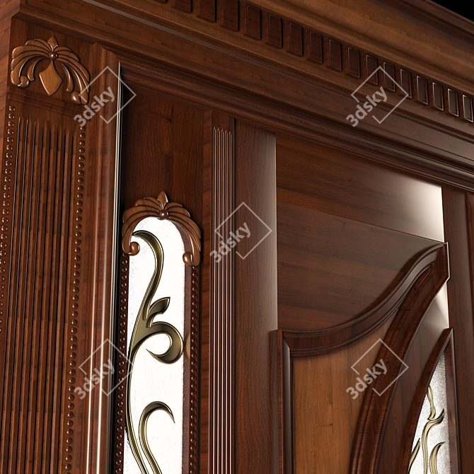 Elegant Entry: Classic Door 265cm H - 260cm W 3D model image 3