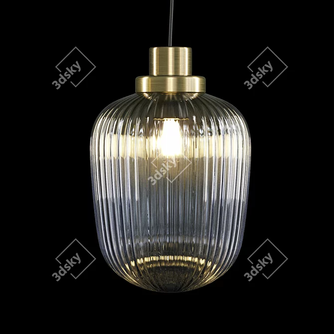 Elegant Brass Pendant Lamp 3D model image 2