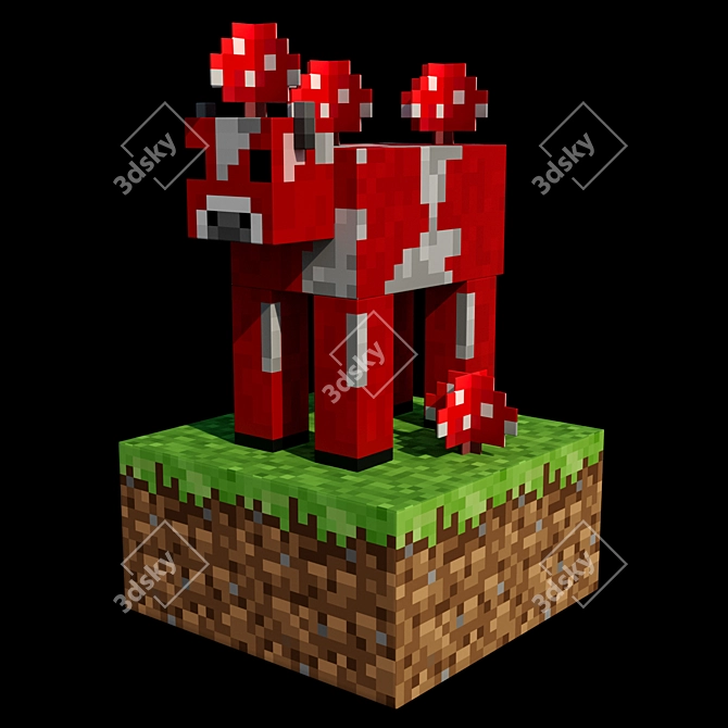 Pixelated Adventure: Minecraft Figurine Pack 3D model image 2