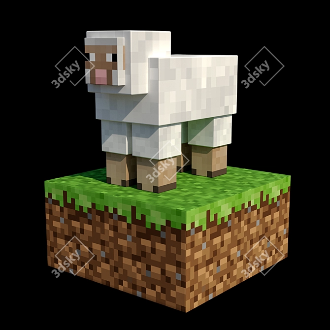 Pixelated Adventure: Minecraft Figurine Pack 3D model image 3