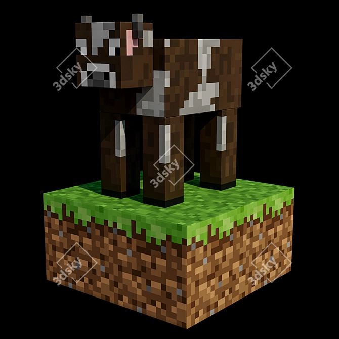 Pixelated Adventure: Minecraft Figurine Pack 3D model image 4