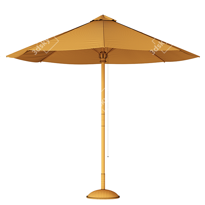 Larnaca Teak Patio Umbrella 3D model image 4