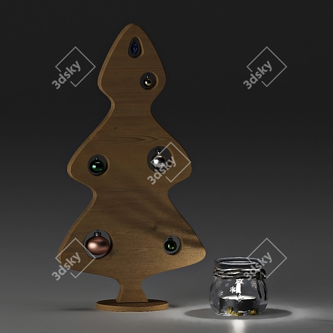 Handcrafted Christmas Decor Set 3D model image 2