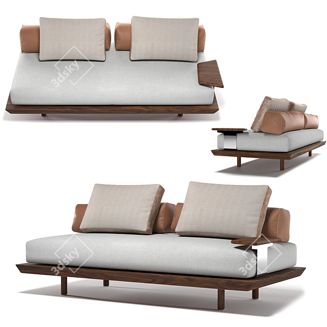 Luxury Leather Caprera Sofa 3D model image 1