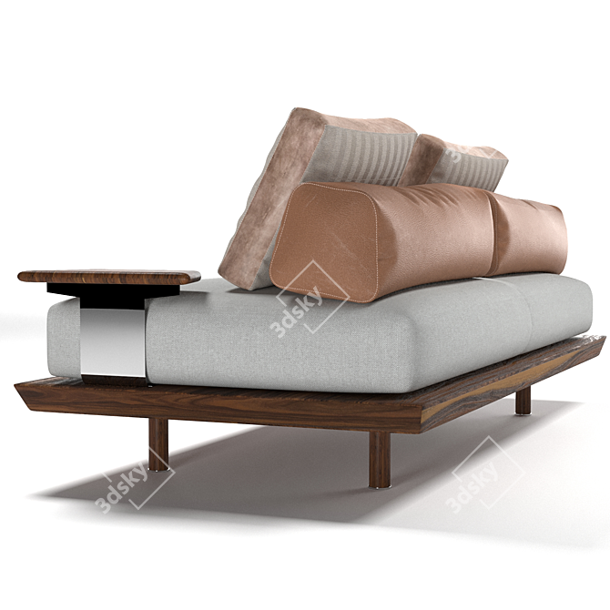 Luxury Leather Caprera Sofa 3D model image 4