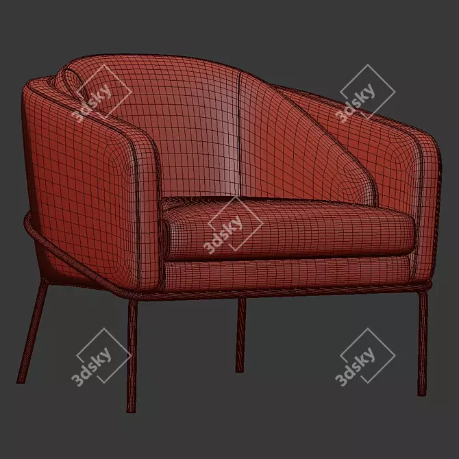 Elegant Angelo Lounge Chair 3D model image 4