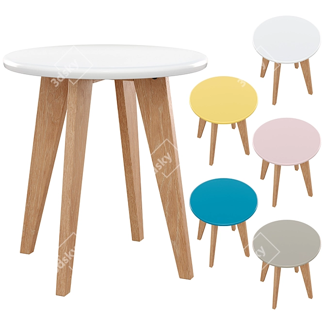 Mod Circle Table 3D model image 1