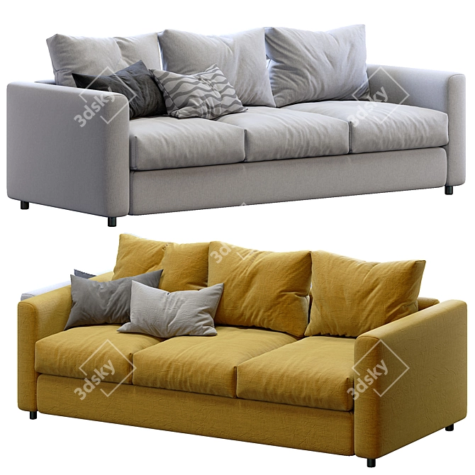 Elegant Vimle 3-Seat Sofa 3D model image 1