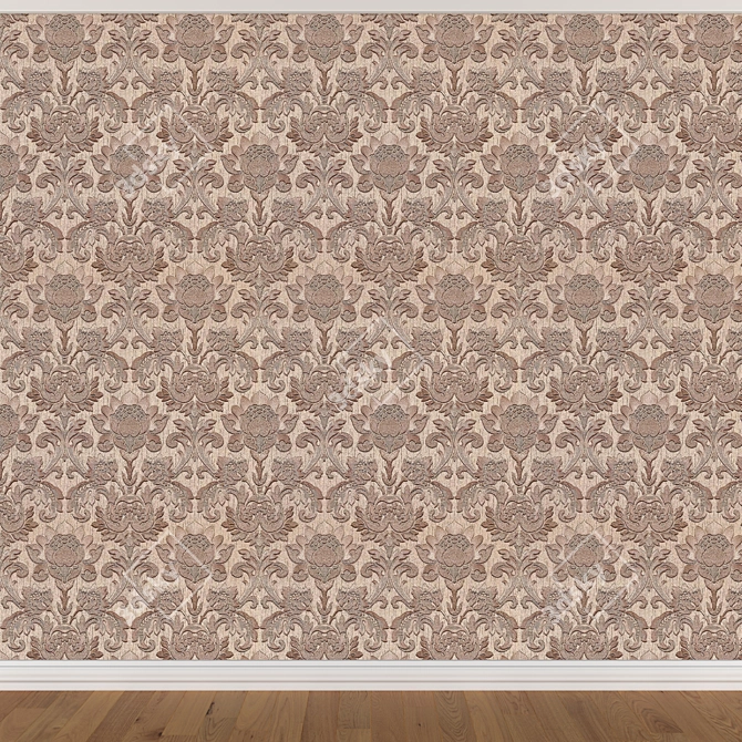 Seamless Wallpaper Set in 3 Colors 3D model image 4