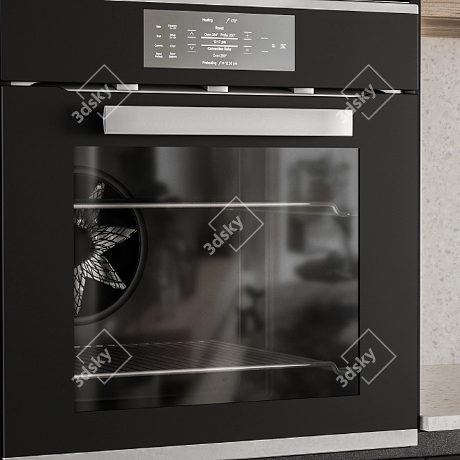 Modern Black 33: Stylish Kitchen 3D model image 4