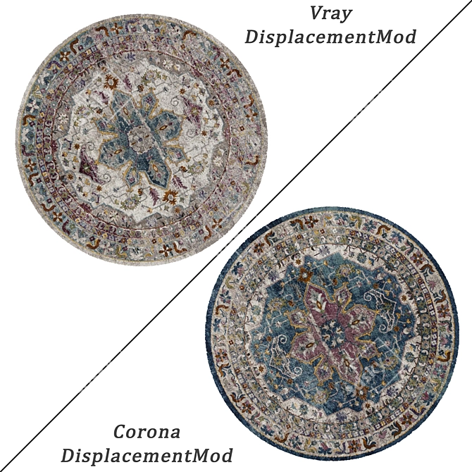 Round Carpets Set - Versatile and Realistic Visuals 3D model image 2