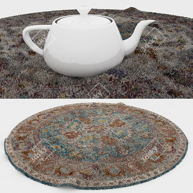 Round Carpets Set - Versatile and Realistic Visuals 3D model image 3