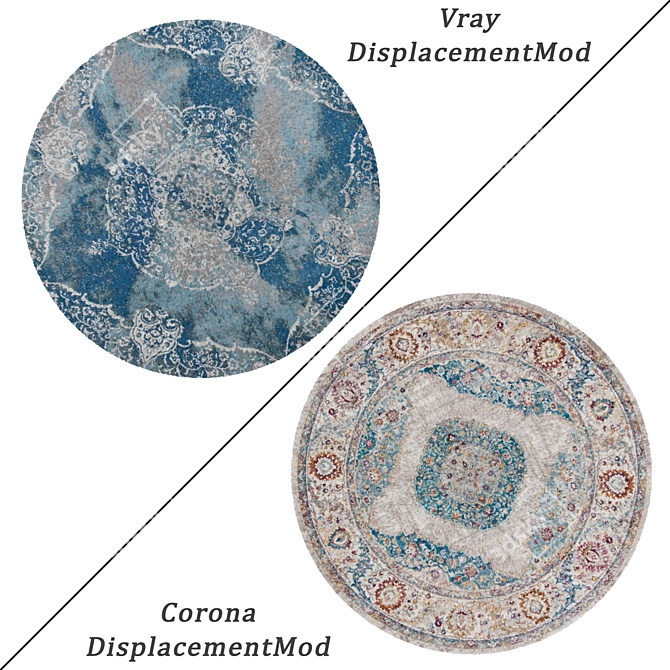 Round Carpets Set 9: Versatile and Textured 3D model image 2