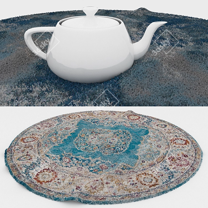 Round Carpets Set 9: Versatile and Textured 3D model image 3
