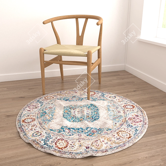 Round Carpets Set 9: Versatile and Textured 3D model image 4