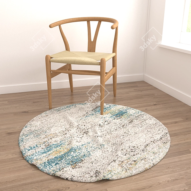 Round Carpets Set with 6 Options 3D model image 4