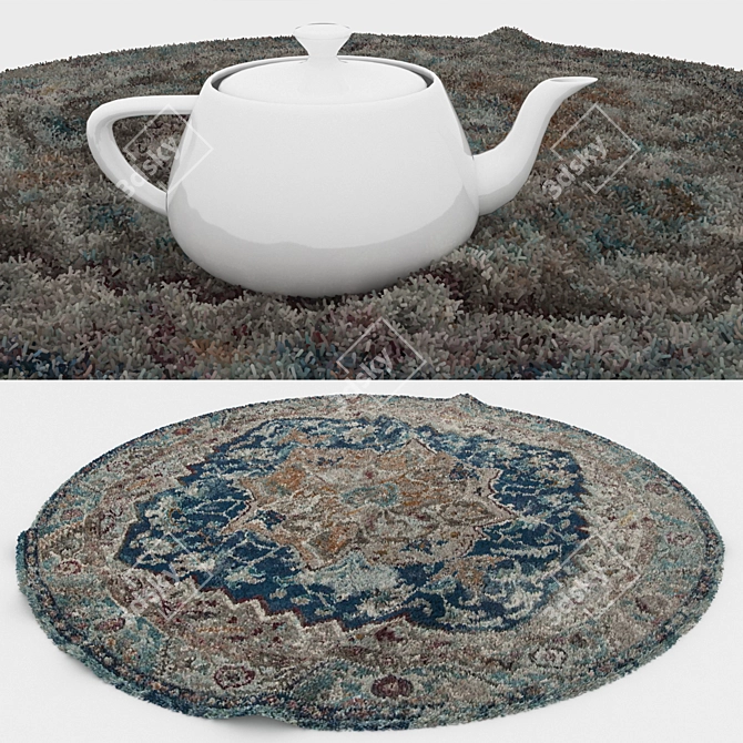 Title: Round Carpets Set: Versatile and Realistic 3D model image 3