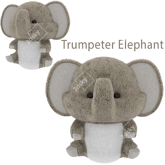 Trumpy Elephant: The Plush Collectible 3D model image 1