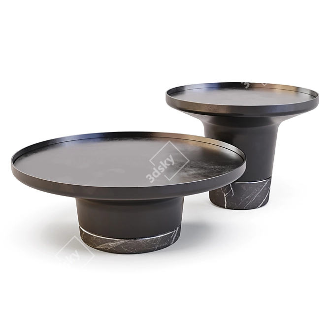 Wendelbo Poller: Sleek Maritime-Inspired Coffee & Side Tables 3D model image 1