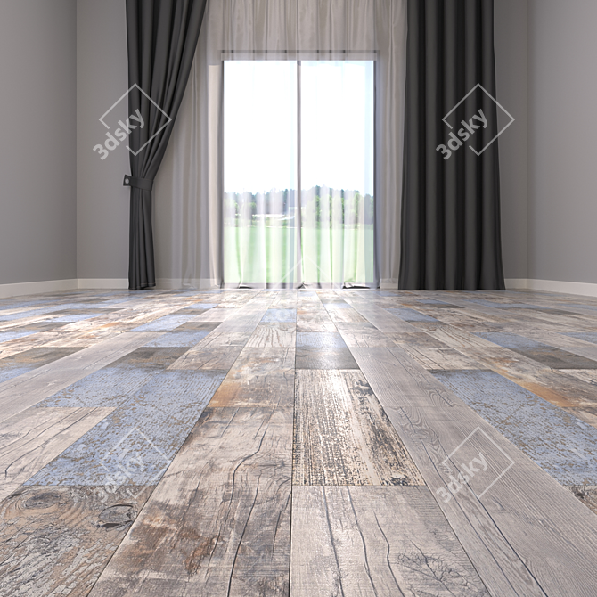 Vintage Multi Parquet 15x60: High-Quality 3D Model & Textures 3D model image 2