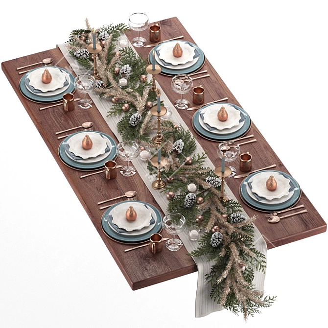 Winter Serving Set: Versatile and Adjustable 3D model image 2