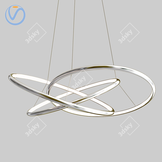 Cosmic Copper Pendant: Small LED Saturn 3D model image 3