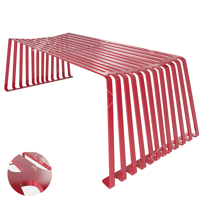 Linea Metal Bench | Alberto Ghirardell Design 3D model image 2