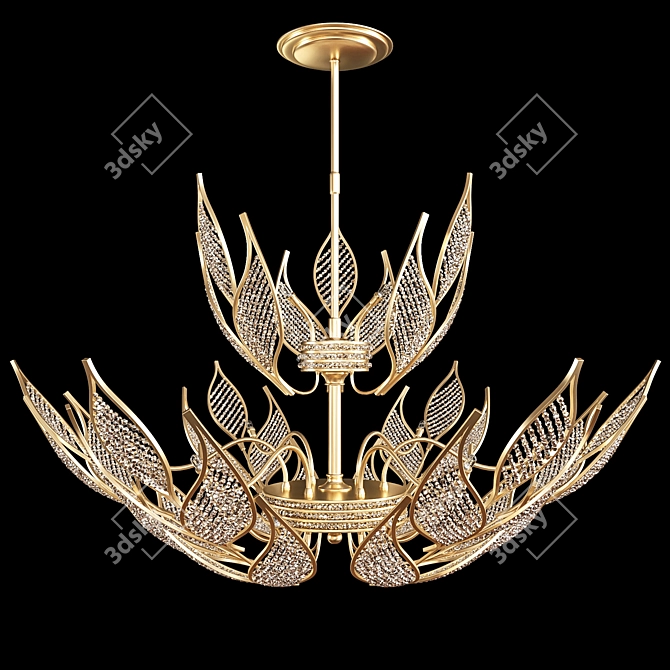 Luxury Italian Gold Chandelier 3D model image 1