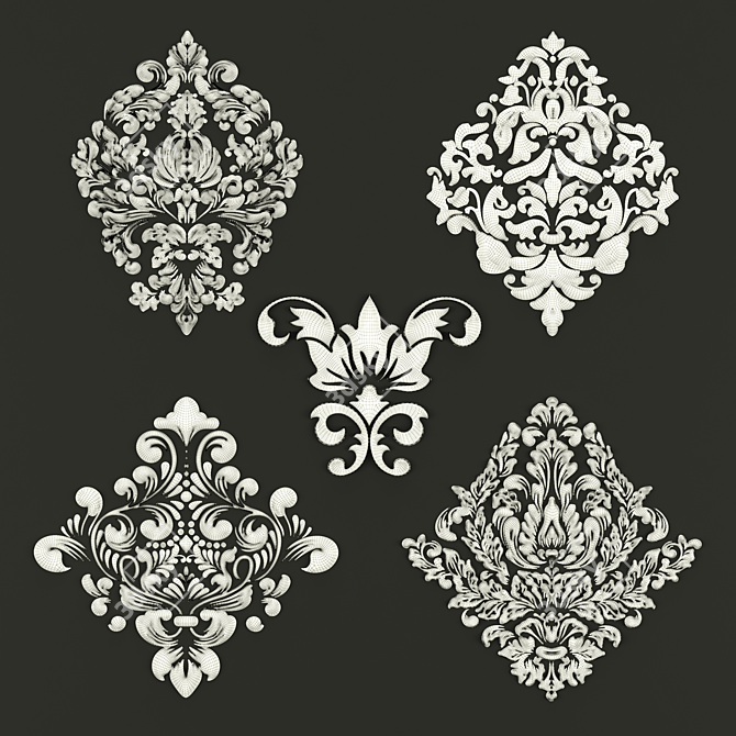 Elegant Geometry Ornament Set 3D model image 2