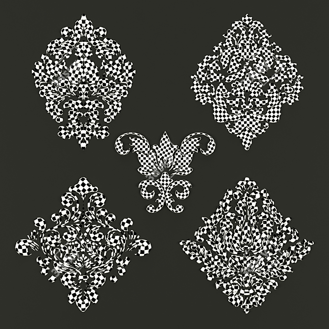 Elegant Geometry Ornament Set 3D model image 3