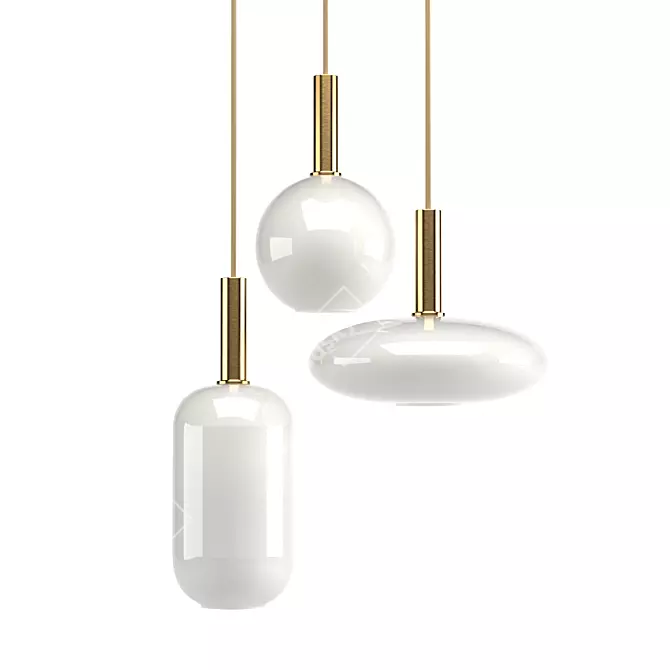 Opal Ceiling Lamp: Modern Designer Lighting 3D model image 1