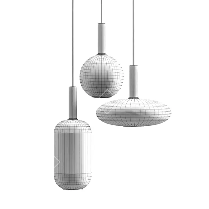 Opal Ceiling Lamp: Modern Designer Lighting 3D model image 3