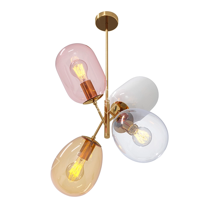 Modern Metal and Glass Pendant Lamp 3D model image 5