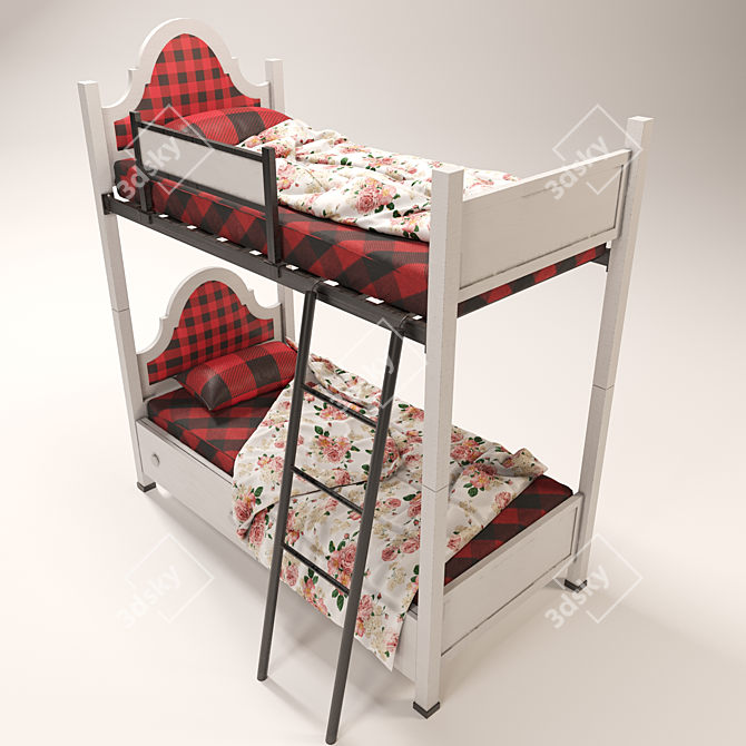 Youthful Bliss Bunk Bed 3D model image 1