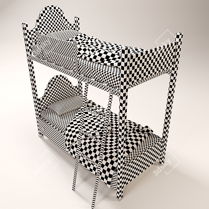 Youthful Bliss Bunk Bed 3D model image 3