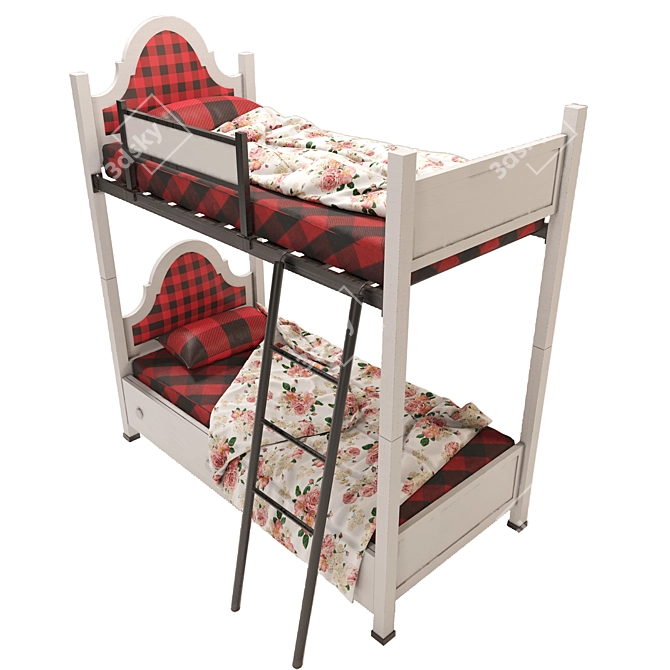 Youthful Bliss Bunk Bed 3D model image 4