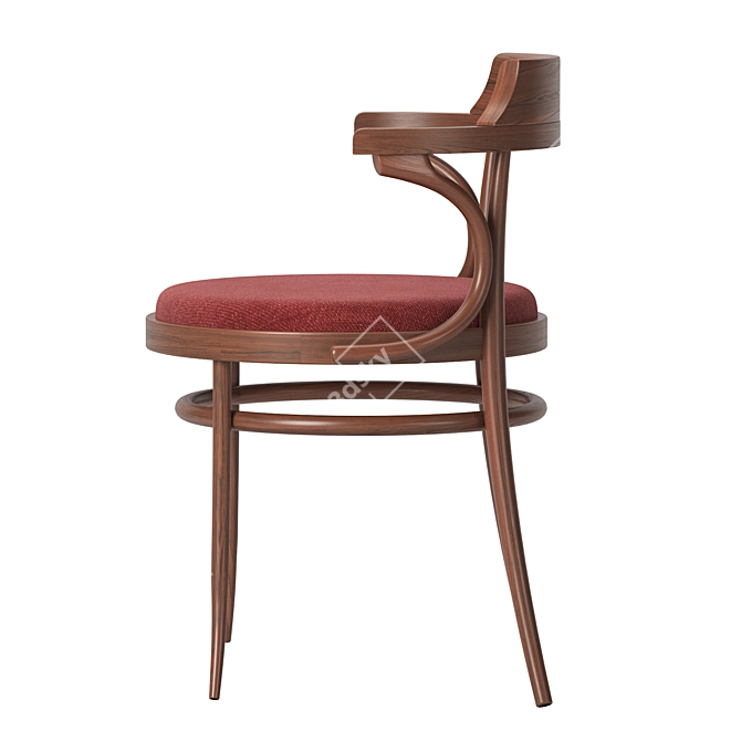 Modern Wood and Fabric Chair 3D model image 2