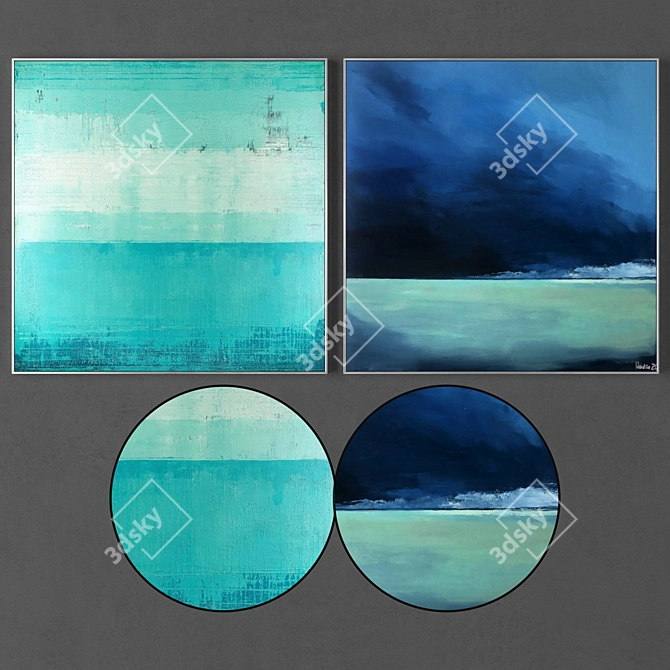 2-Piece Art Frames Set (800*800mm) 3D model image 1